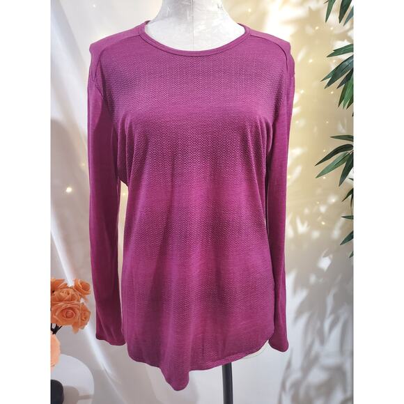 Seg'ments 100% Merino Wool Lightweight Baselayer Pullover Top Womens Size L Pink - Picture 1 of 9